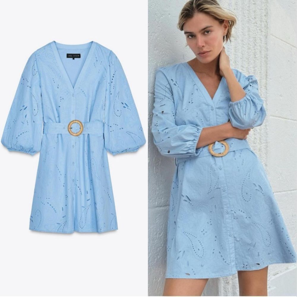 Zara Short Dress  WITH RUBBERISED EMBROIDERED size XS